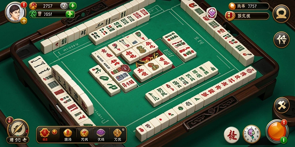 Tampilan gameplay Mahjong yang mendebarkan dan menantang.