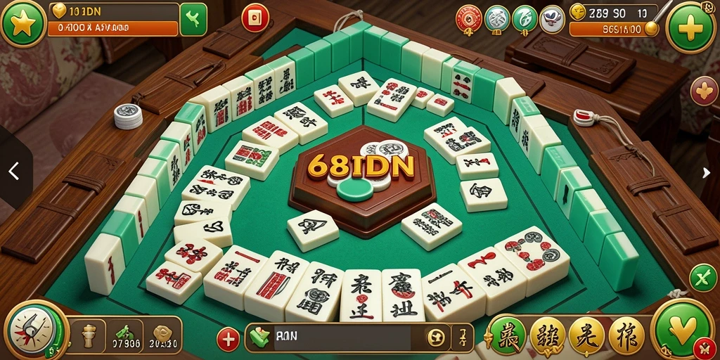 Tampilan gameplay asyik dari 68IDN, permainan Mahjong yang menantang.