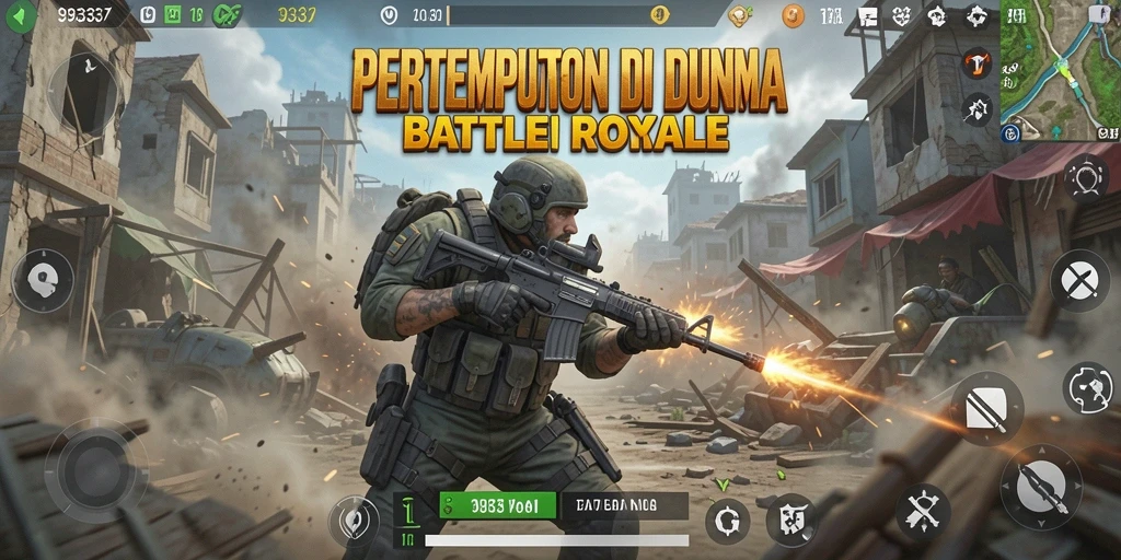 Tampilan gameplay seru dalam pertempuran Battle Royale