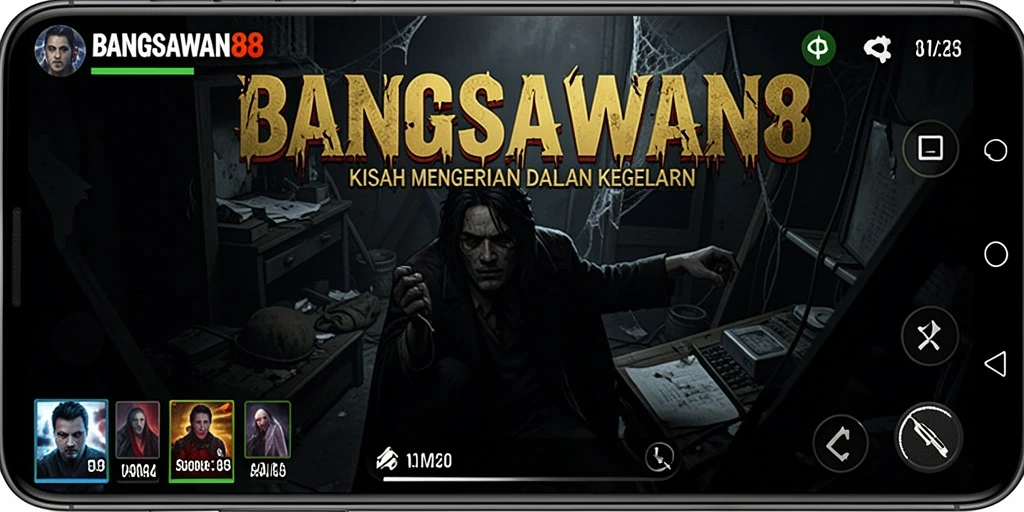 Gameplay BANGSAWAN88 yang menegangkan dan mencekam dalam suasana gelap.