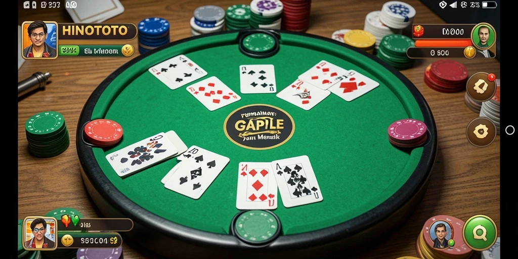 Gameplay HINOTOTO menampilkan suasana seru permainan Gaple.