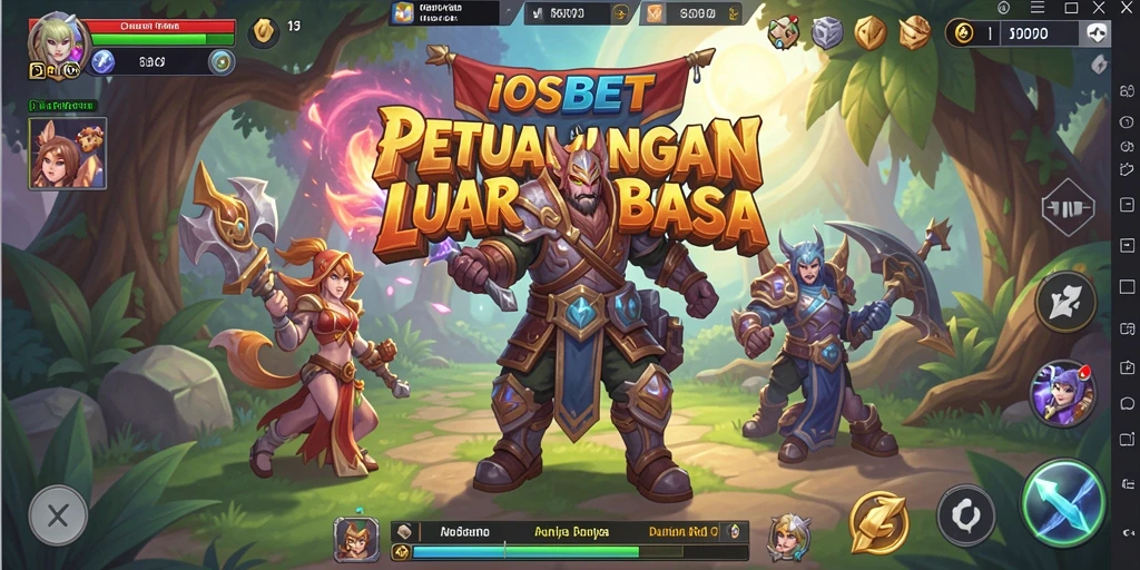 Screenshot utama IOSBET menampilkan aksi seru dalam pertempuran RPG.