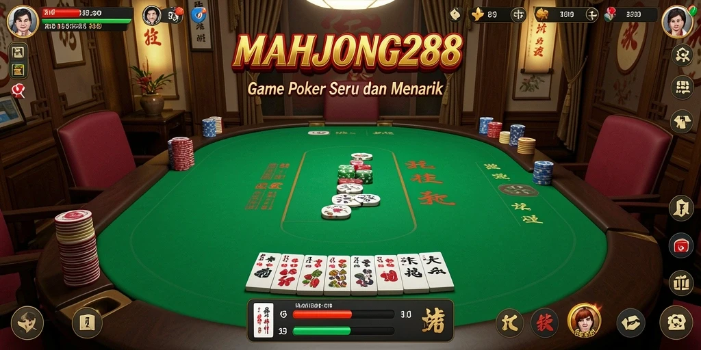 Tampilan gameplay Poker seru di MAHJONG288 dengan berbagai fitur menarik.