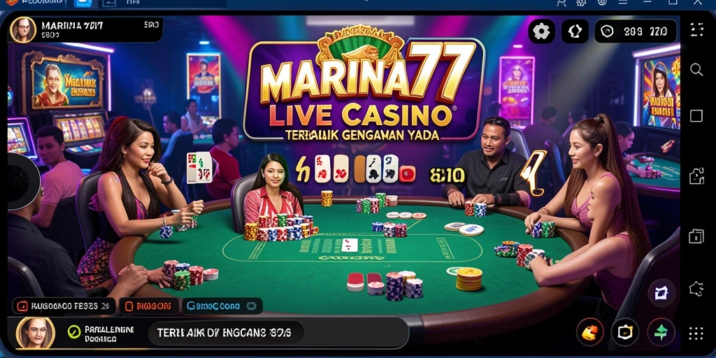 Tampilan menarik dari permainan Live Casino di MARINA77.