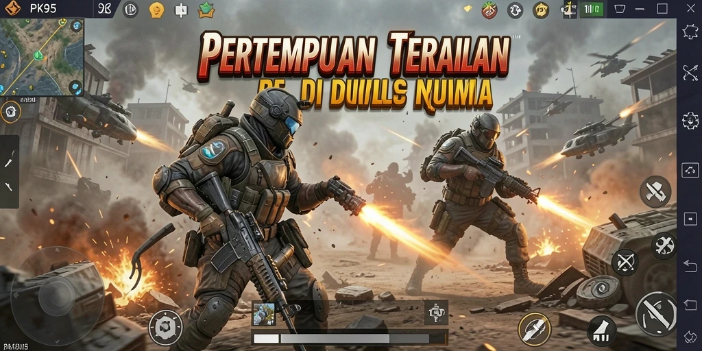 Tampilan gameplay PK95 dengan aksi Battle Royale yang mendebarkan.