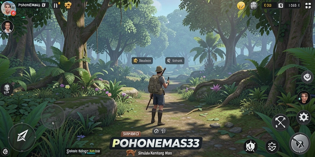 Tangkapan layar POHONEMAS33 menampilkan gameplay simulasi kehidupan yang interaktif.