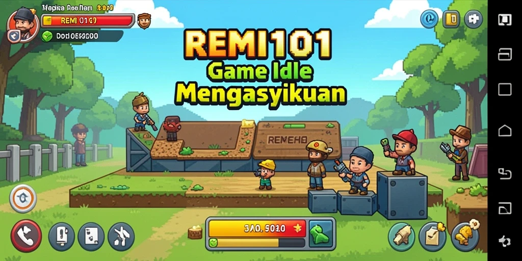 Tampilan gameplay menakjubkan dari REMI101 dalam genre Idle.