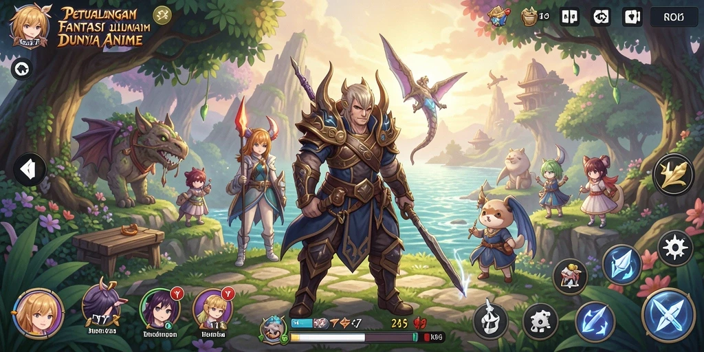 Tampilan gameplay yang memukau dari RK77 dengan karakter Anime.