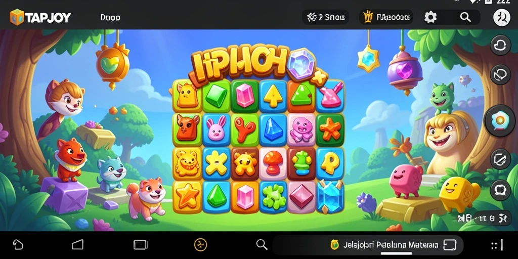 Screenshot TAPJOY menampilkan gameplay Match-3 yang seru dan interaktif.