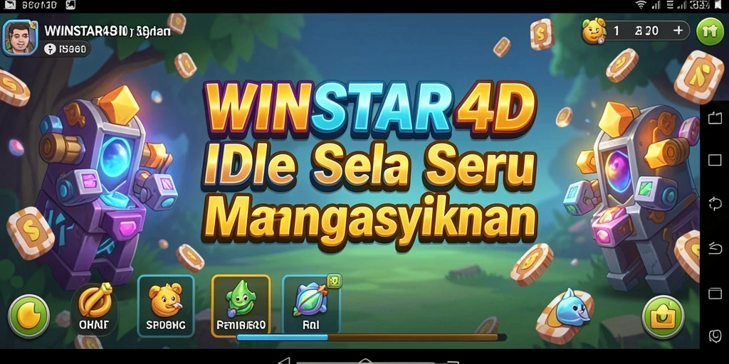 Tampilan gameplay aktif di WINSTAR4D yang menampilkan keseruan permainan Idle.